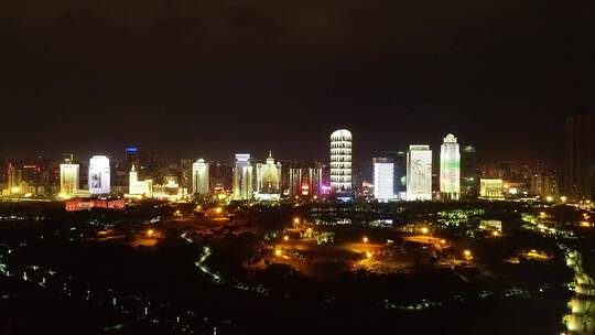 海口夜景城市夜景灯火通明海口金融区1