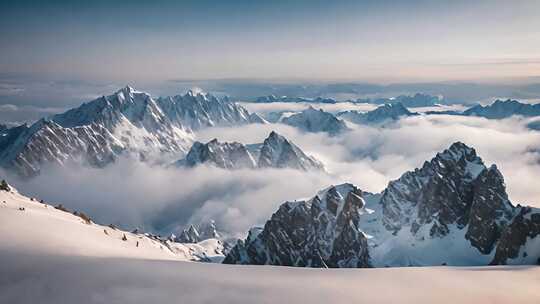 长白山天池 雪景