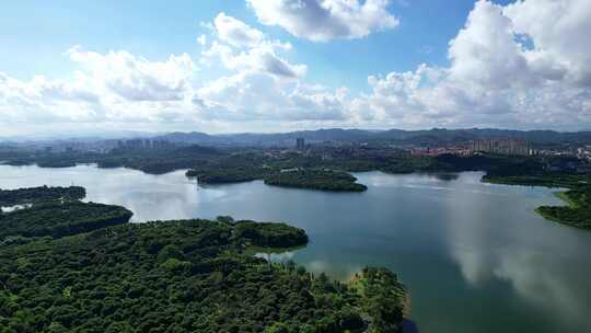 东莞松山湖景区航拍空镜