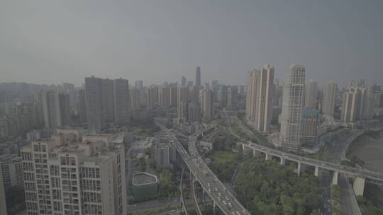 重庆城市立交桥航拍 城市全景