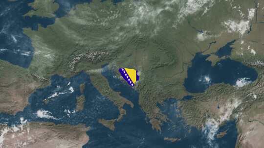 波斯尼亚和黑塞哥维那的4K全球地图（高亮