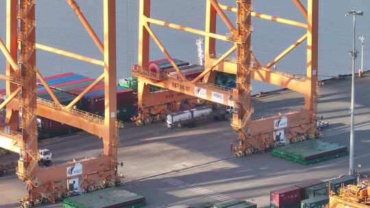 国际贸易集装箱港口航拍