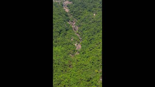 航拍深圳北山涧徒步溯溪线路