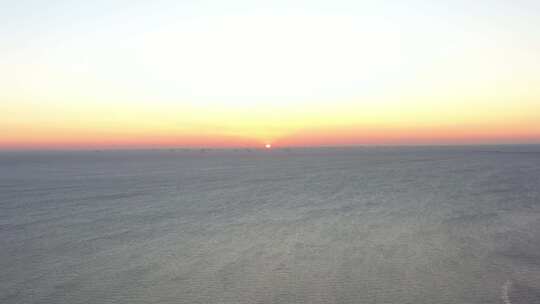 航拍 海边 倒影 地平线 水波 海面 日出