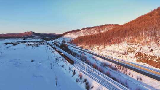 大兴安岭漠河林场加漠公路航拍4K风景