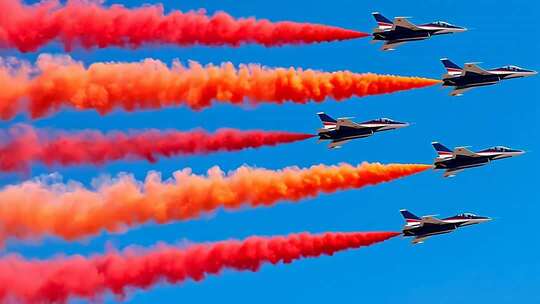 空军战斗机编队飞行表演