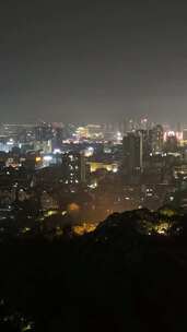 四川德阳钟鼓楼夜景竖版航拍