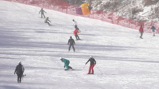 滑雪场景山顶滑雪体育运功国家滑雪场