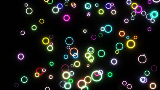 彩色霓虹圆圈粒子视频带通道
