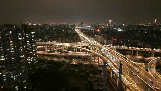 上海沪闵高架路夜景