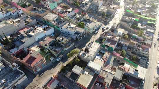 墨西哥墨西哥城城市建筑贫民窟航拍