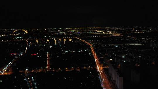 罗山高架路夜景航拍