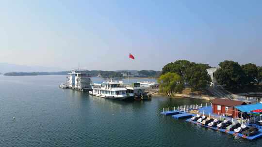 航拍湖北松滋洈水风景区4K素材