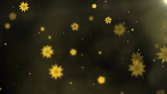 金色桂花花朵飘飞LED唯美演绎背景视频素材模板下载