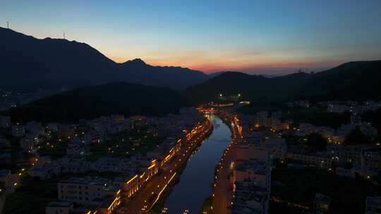 信宜市钱排镇双合村夜景航拍