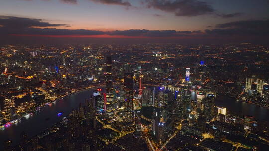 上海陆家嘴夜景航拍