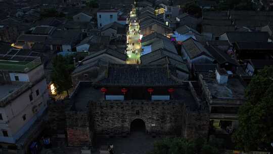 深圳大鹏所城夜景航拍