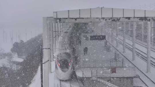 高铁暴雪运营视频素材模板下载