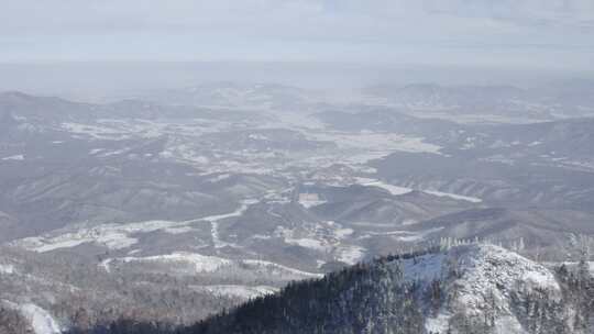 航拍黑龙江亚布力滑雪场冬季风光