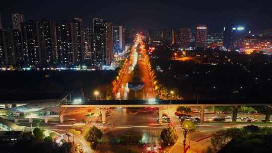 城市交通夜景延时