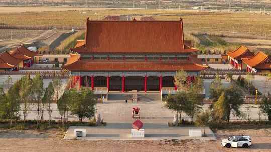 新疆 灵香山 寺庙 寺庙建筑 观音像  航拍