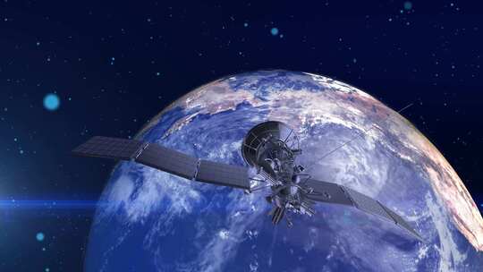 遥感卫星环绕地球视频素材模板下载