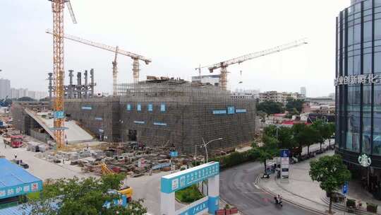 城市建筑工地建设全景