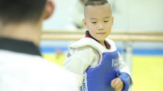 儿童跆拳道武术培训班视频素材模板下载