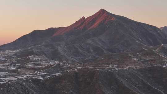 航拍农村雪景