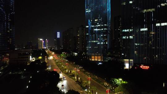 航拍佛山千灯湖夜景