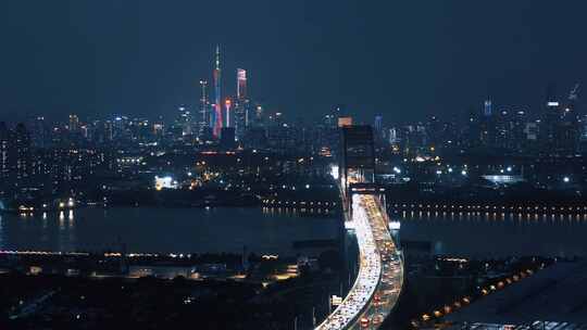 广州新光大桥城市中轴夜景