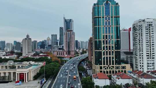 上海静安区空镜航拍集