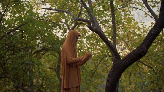 女人跪拜祈祷视频素材模板下载