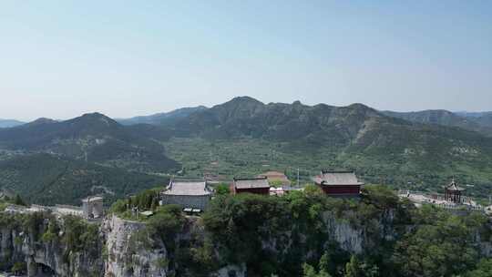 航拍山东潍坊青州云门山风景区