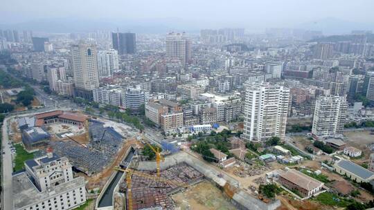 福建省福清市城市风光航拍