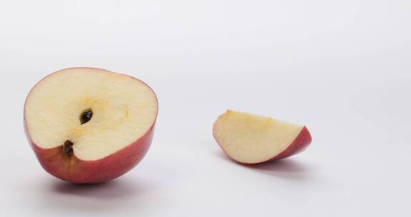 【正版素材】美食水果苹果白背景特写