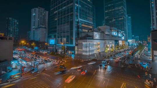 成都IFS_大慈寺路_成都车流_夜景延时视频素材模板下载