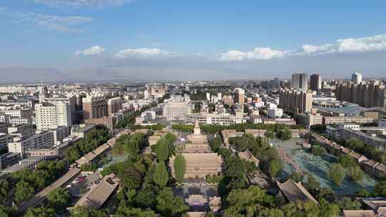 甘肃张掖大佛寺4A景区航拍