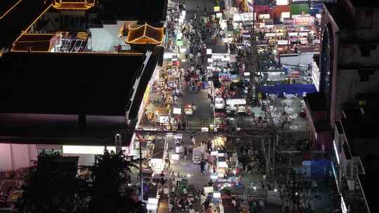 阜阳二里井夜市航拍