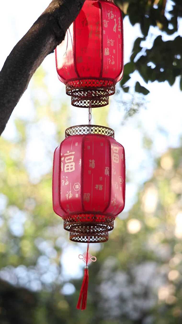 “福”字红灯笼中秋节视频素材（竖屏）