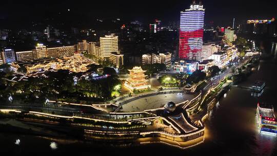 四川宜宾合江门广场夜景