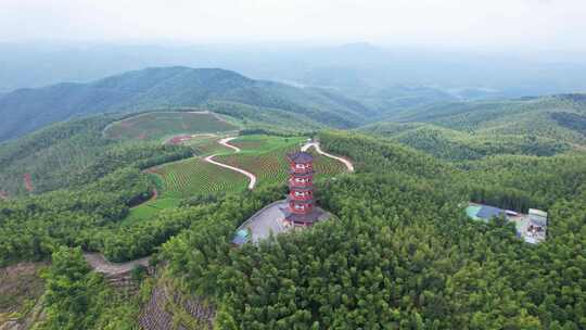 湖南省耒阳市蔡伦竹海风景区航拍