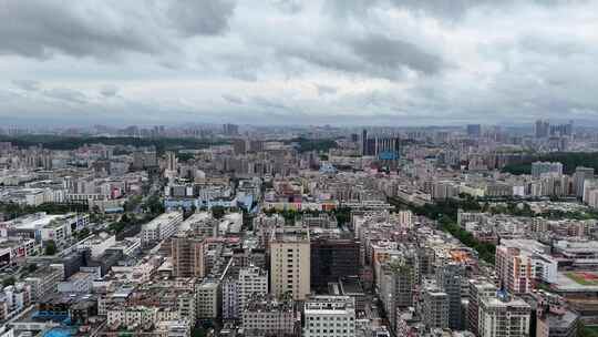 广东深圳城市风光龙华区城市建设航拍