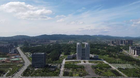 航拍湖南湘西怀化城市建设