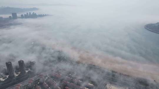 浩海奇观海上平流雾视频素材模板下载