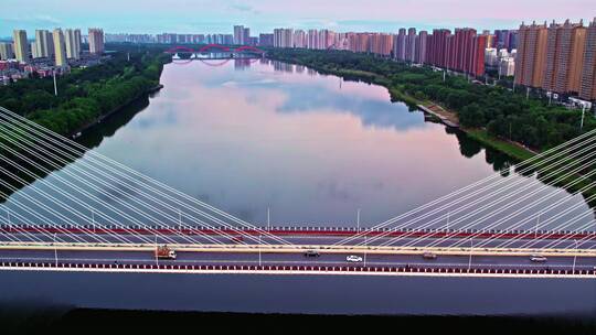 中国辽宁沈阳浑河富民桥城市风景