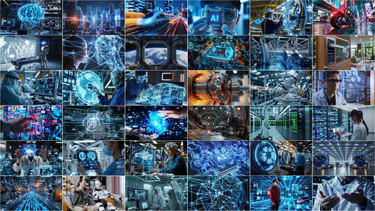 中国新质生产力科技发展ai机器人人工智能高清在线视频素材下载