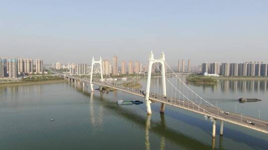 湖南长沙三汊矶大桥航拍视频素材模板下载