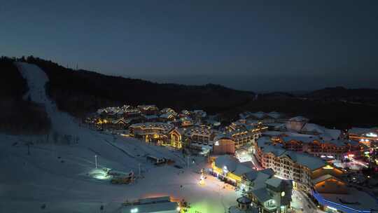 冬季 滑雪场 航拍 夜景-2