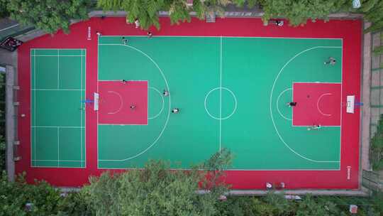 篮球场打篮球视频素材模板下载